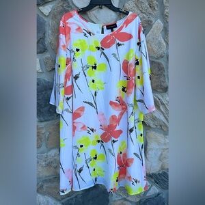 Lane Bryant Midi Dress 18/20 (2X) Colorful Floral Flowy Bright Spring Feminine